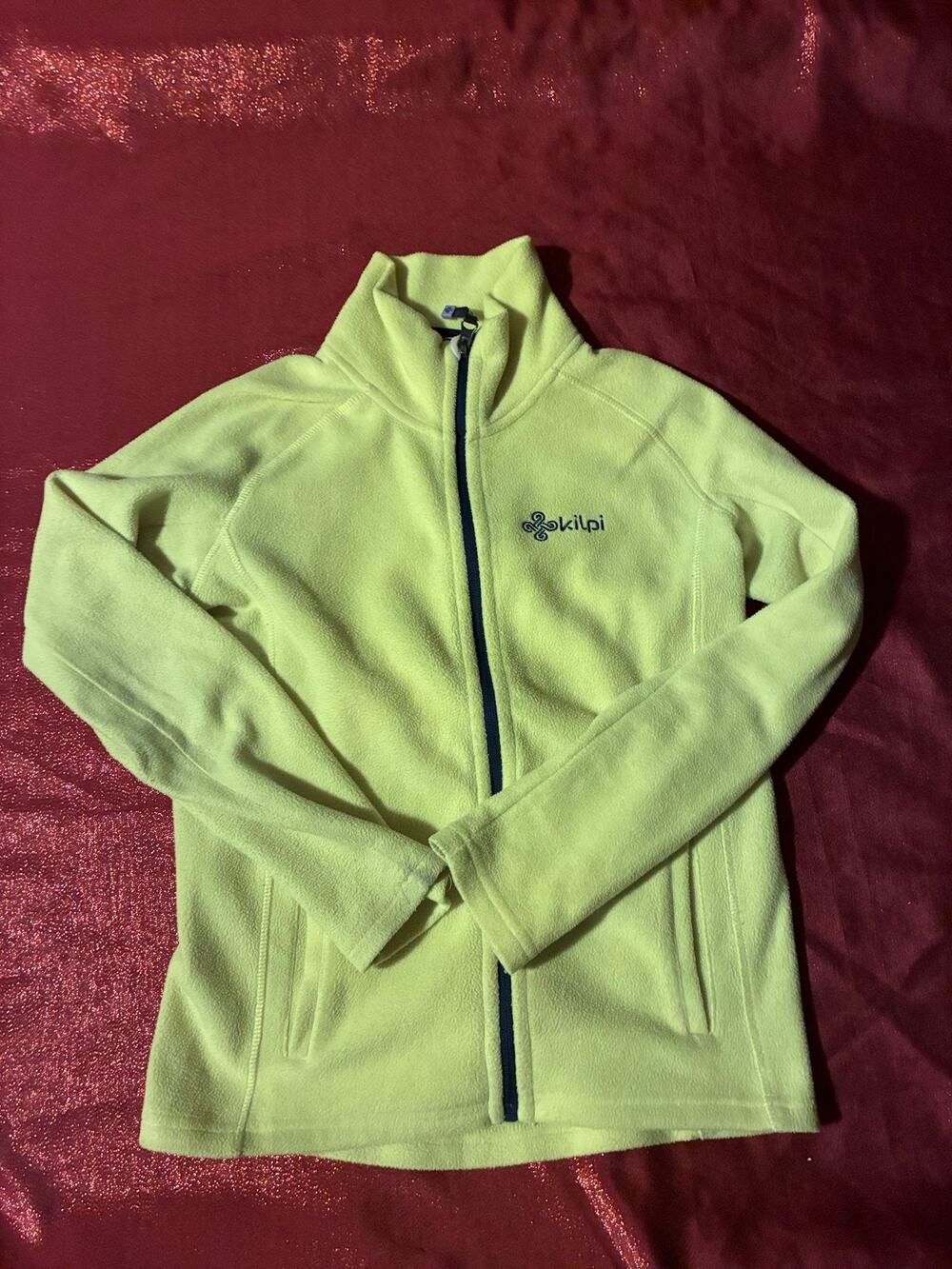 Kilpi Fleece Jacket Womens 42 Full Zip OptiHeat Yellow Outdoor Warm Layer Cozy